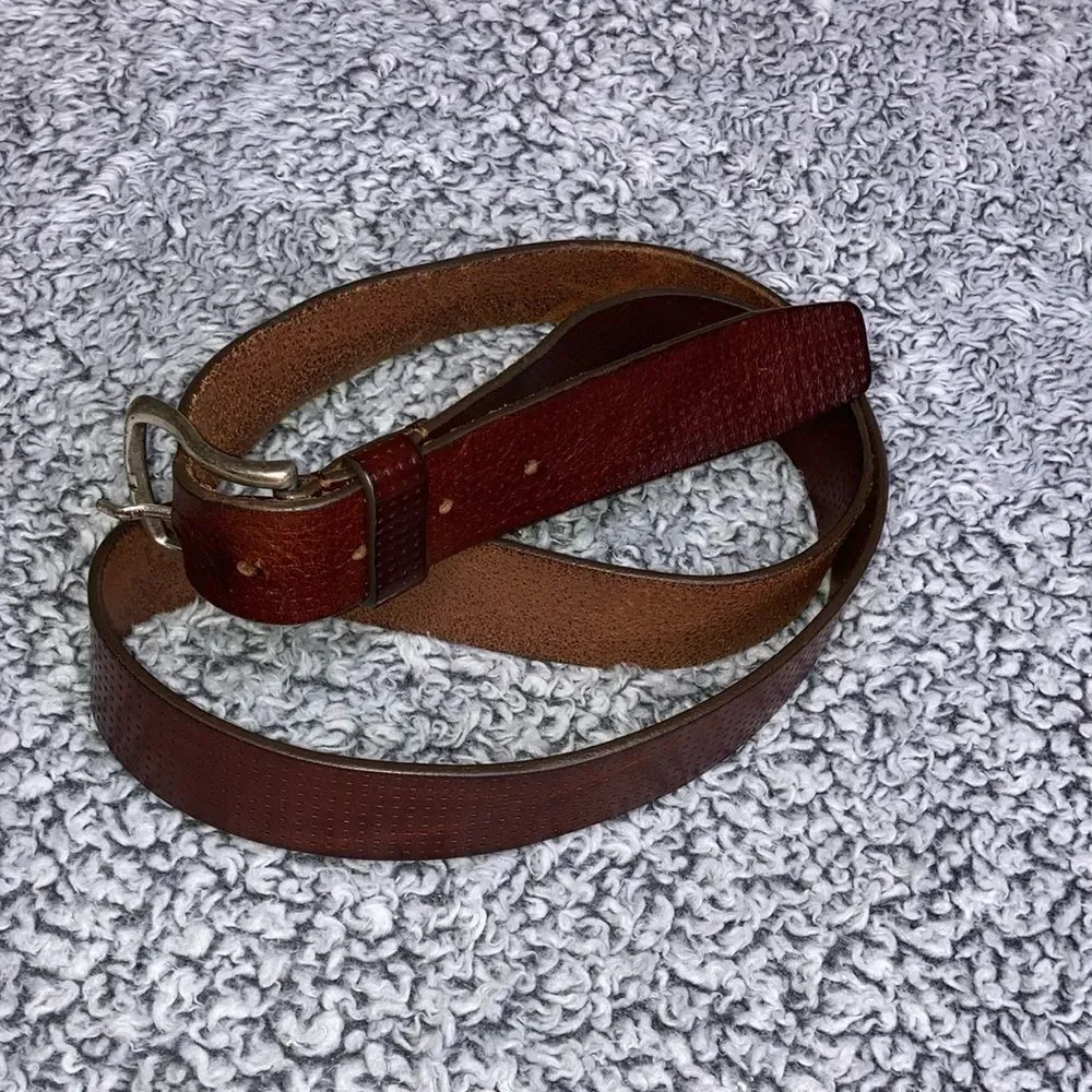 FABIO CORTI Unisex Genuine Leather Belt, Sz 40 Brown, Made in ITALY